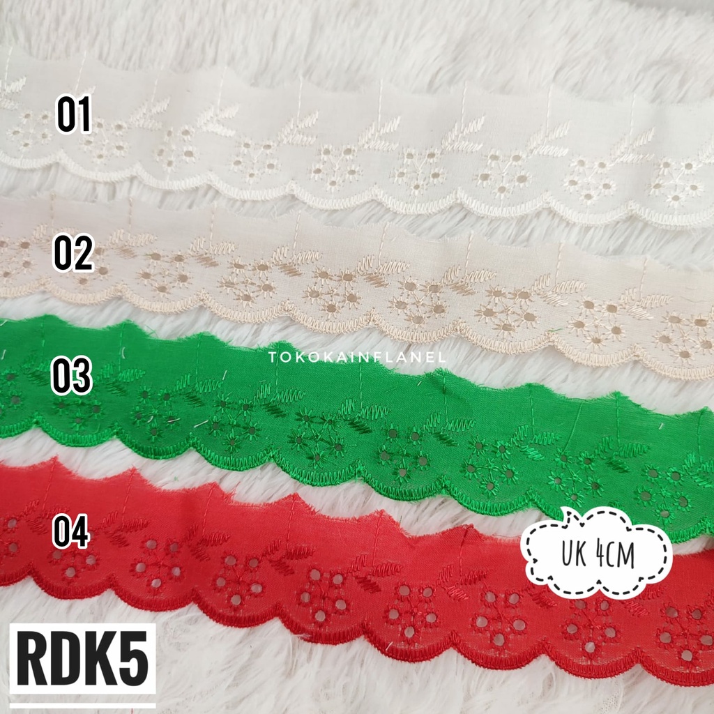 Renda Katun Lebar 4cm RDK5  (per meter)