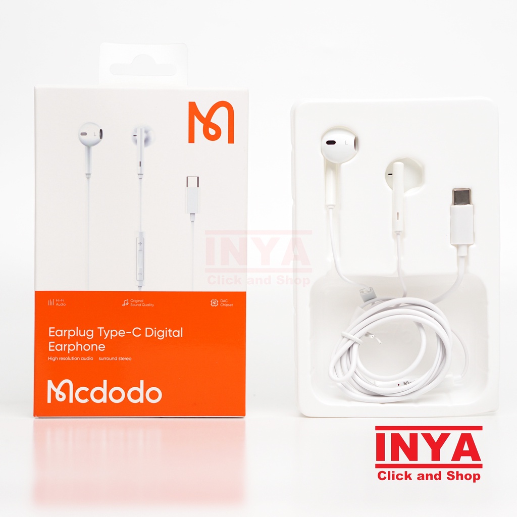 MCDODO HP-750 EARPLUG TYPE C DIGITAL EARPHONE 1.2m - For Type C Interface