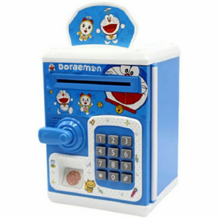 Mainan Celengan ATM Brankas Anak Edukasi Tabungan Saving Deposit Box - DORAEMON