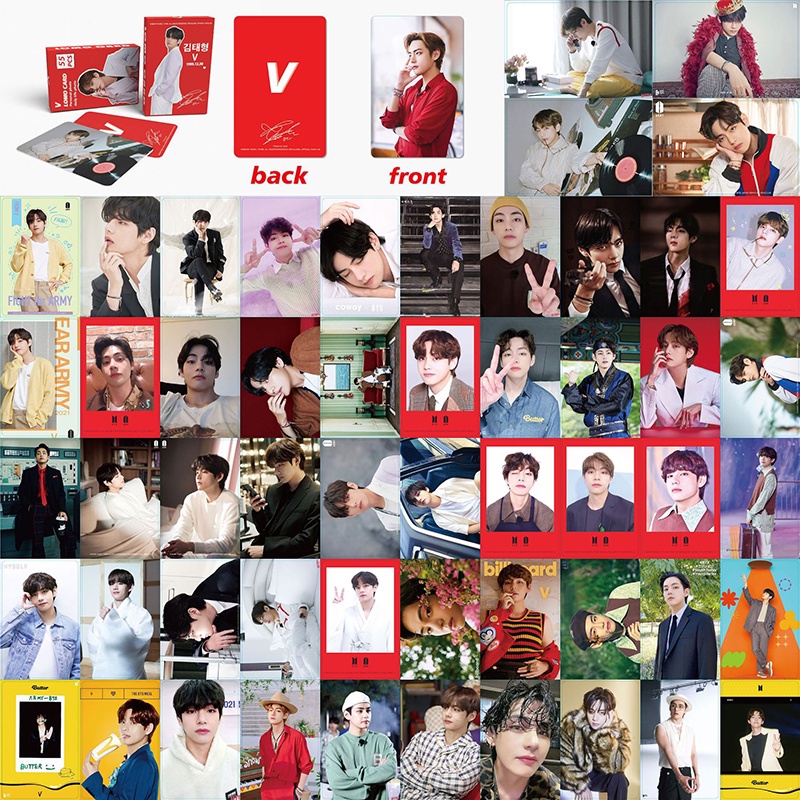 55pcs / Kotak Kartu LOMO Foto BTS 2022 V JUNKOOK JIMIN SUGA