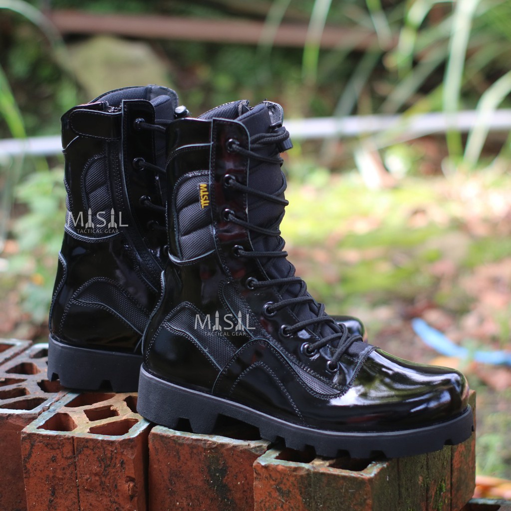 Sepatu PDL Kulit Asli Merk MISIL Sepatu PDL Tni Polri Security Satpam Sepatu Boots Pria Kulit Asli