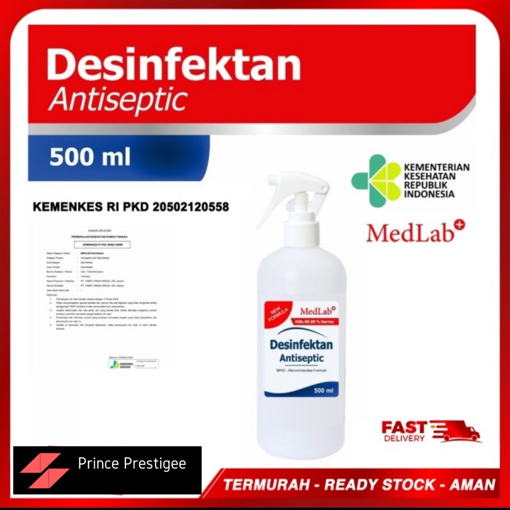 MEDLAB Disinfectant Spray 500ml Fabric Meja Baju Virus RESMI KEMENKES