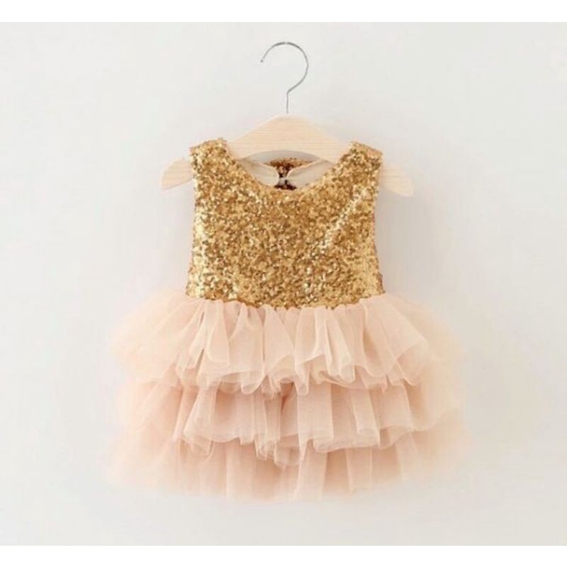 dress tutu squin baju anak perempuan tile rempel dress ulang tahun anak