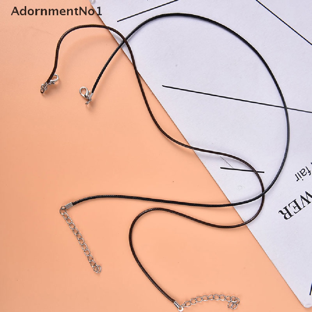 (AdornmentNo1) 10pcs Tali Kulit Adjustable 1.5mm Warna Hitam Untuk Membuat Kalung / Gelang DIY