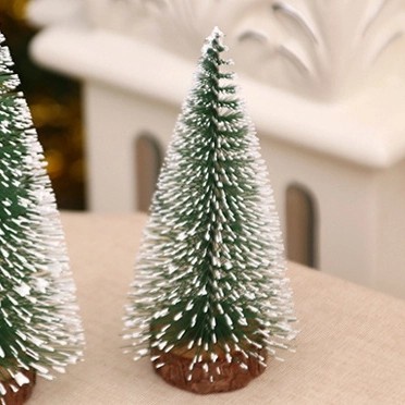 Pohon Natal Salju Mini Pohon Pinus Meja Christmas Tree Cake Topper