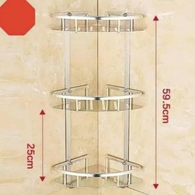  Rak  Sudut Siku 3 Susun Dinding Pojok  Kamar  Mandi  Toilet 