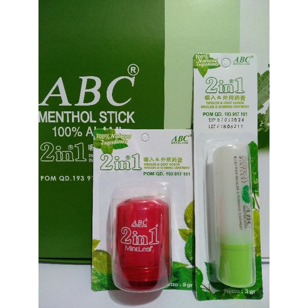 Menthol ABC cone Inhaler&Obat Gosok - 8gr+3gr