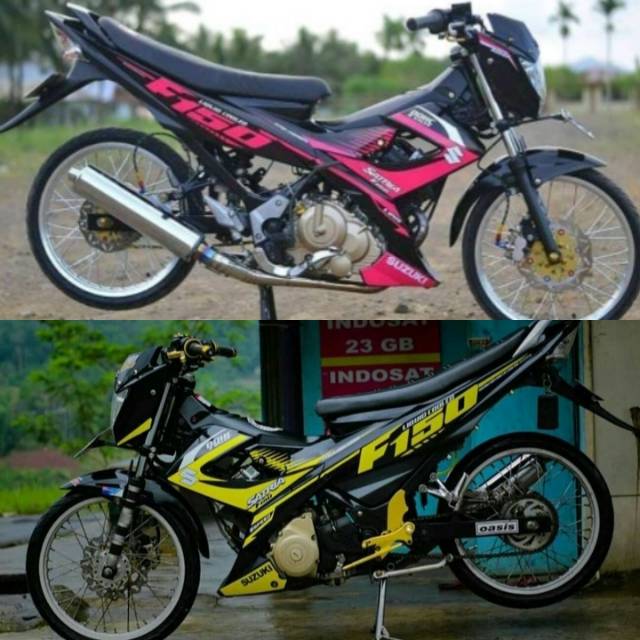 Striping Satria Fu / F 150 New Facelift 2013 2014 2015 Variasi Sticker Stiker Lis Skotlet List Motor