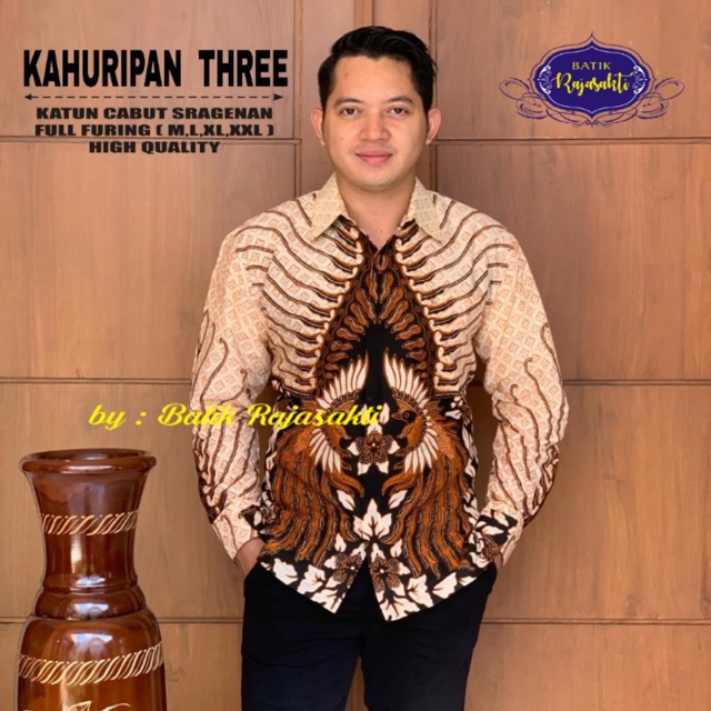 Kemaja Batik KAHURIPAN THREE FULL FURING Katun Halus Sragenan Size M-XXL ASLI SOLO