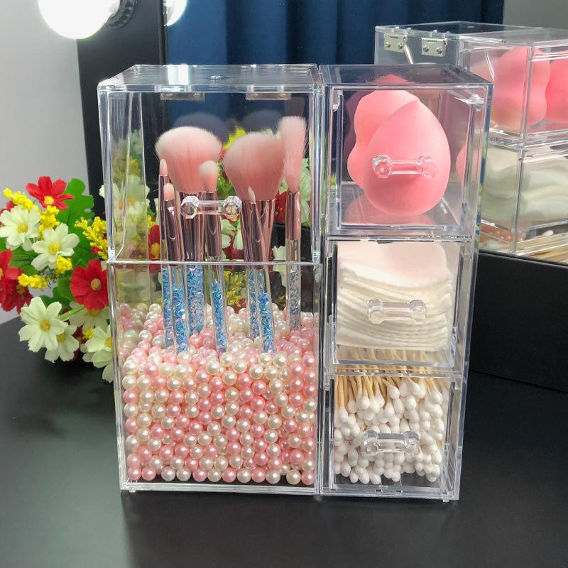 LFS-GC503 Rak Organizer Multifungsi Brush Make Up + Mutiara Rak Anting Acrylic Impor