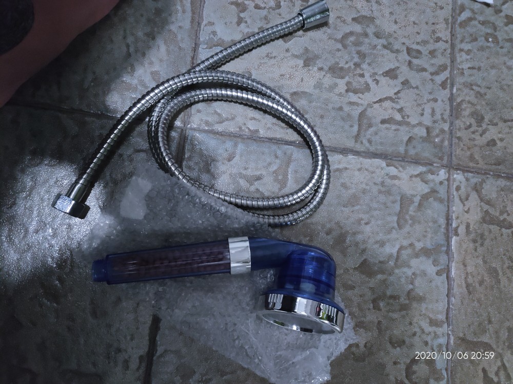 Shower Head Spa Ionizer Healthy Crystal 3 Mode Selang 140 Cm Aerator