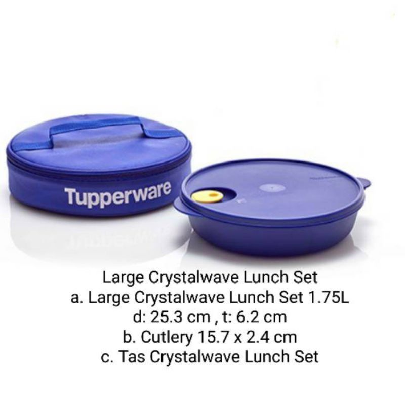 

Tupperware Large Cwl Crystalwave Lunch Set Bekal Biru