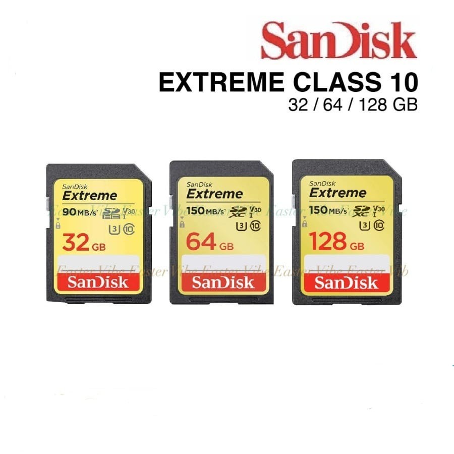 SD Card Sandisk Extreme UHS-I 150Mbps - 32GB/64GB/128GB