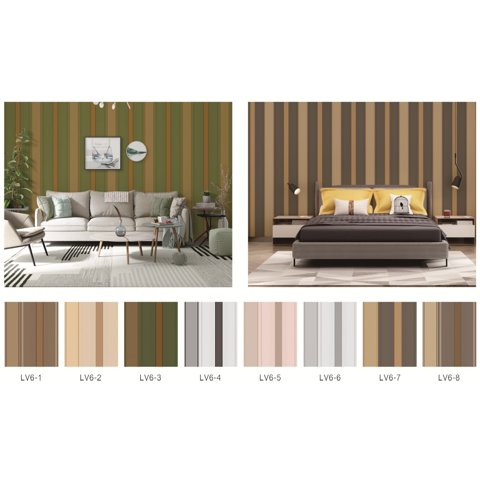 Wallpaper Dinding Motif Garis Vertikal 3 Warna