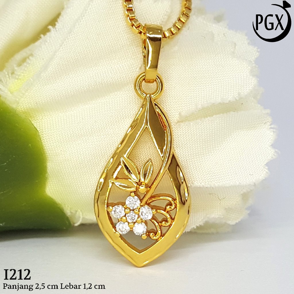 PGX Liontin Kalung Xuping Wanita Perhiasan Lapis Emas Aksesoris Fashion - I212