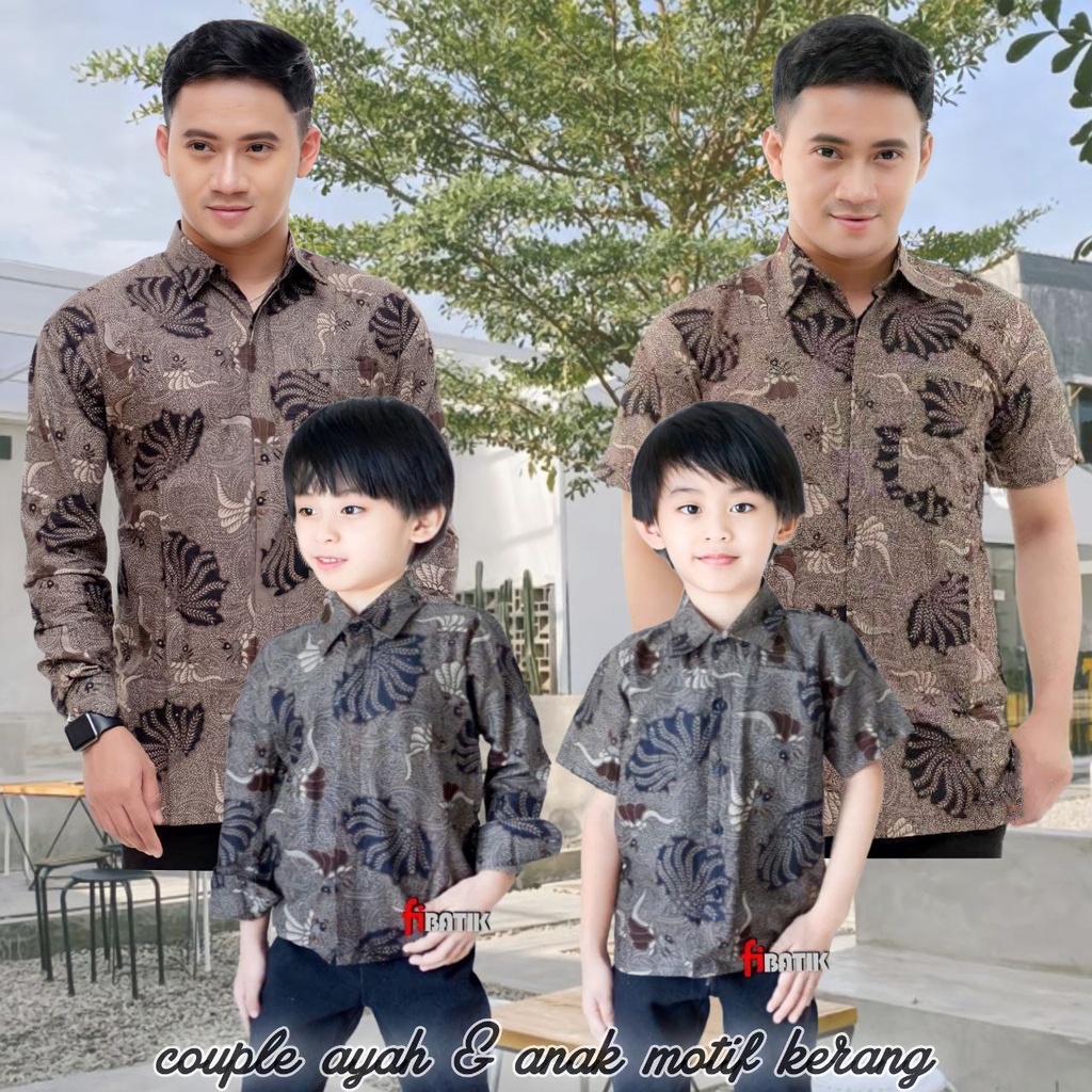 TERBARU Couple sweet || couple batik ayah dan anak cowok BATIK-Baju batik couple ayah &amp; anak laki laki-Batik pria modern 2022-Kemaja batik pria modern ori 2022