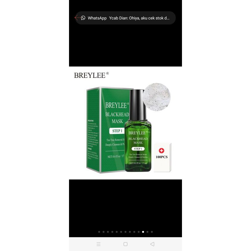 STEP 1 BREYLEE BLACKHEAD MASK PEEL OFF MASKER KOMEDO 17ML 100 LEMBAR 100% ORIGINAL