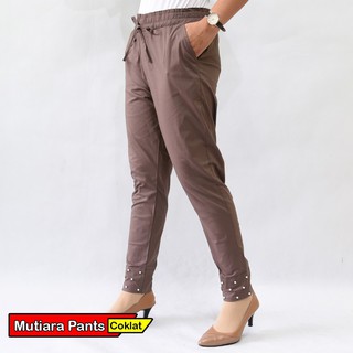  Celana  Wanita Katun  Streach Model Mutiara Pants  Dengan 