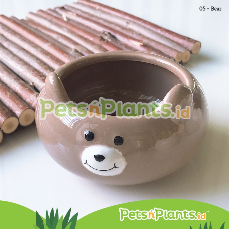 Tempat Makan Hamster Pet Feeding Bowl Premium Ceramic Mug Anti Tumpah