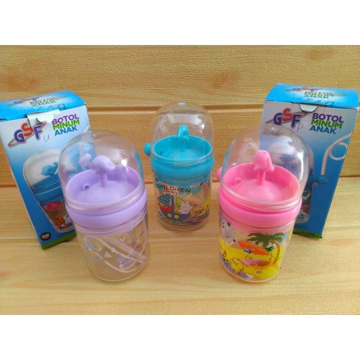 BOTOL MINUM LUMBA-LUMBA AIR MANCUR VIRAL PENUTUP + BPA FREE GSF/ BOTOL MINUM ANAK LUMBA/ BOTOL GSF G-1035 / GSF G1035 / GSF 1035