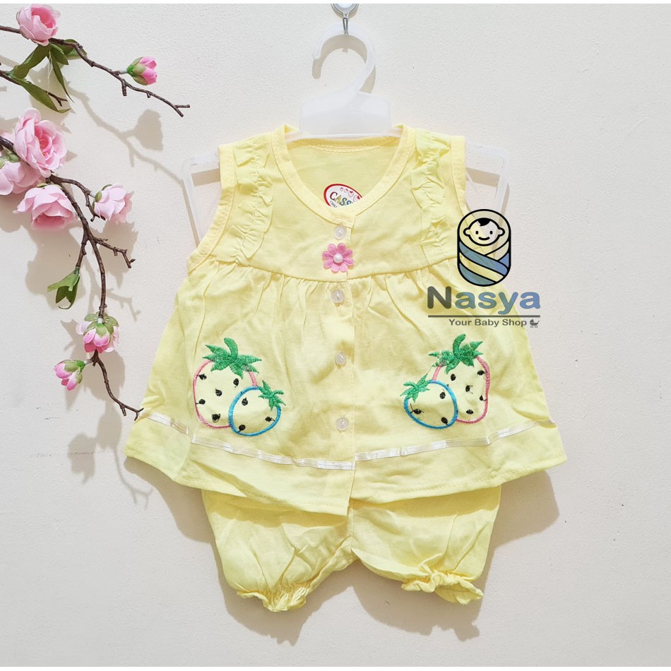 [N-024] Setelan baju bayi Kutung motif berry  / Baju bayi MURAH