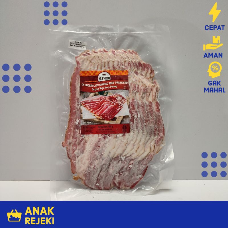 

EL Primo Smoked Beef US Shortplate 500gr - Daging Sapi Asap Smoke Beef