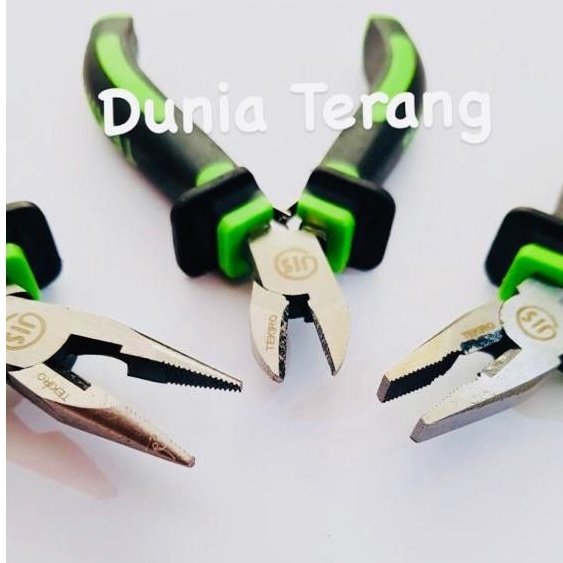 TEKIRO Tang Mini 4.5'' 4.5inch KOMBINASI LANCIP POTONG Gagang Karet - 1PCS