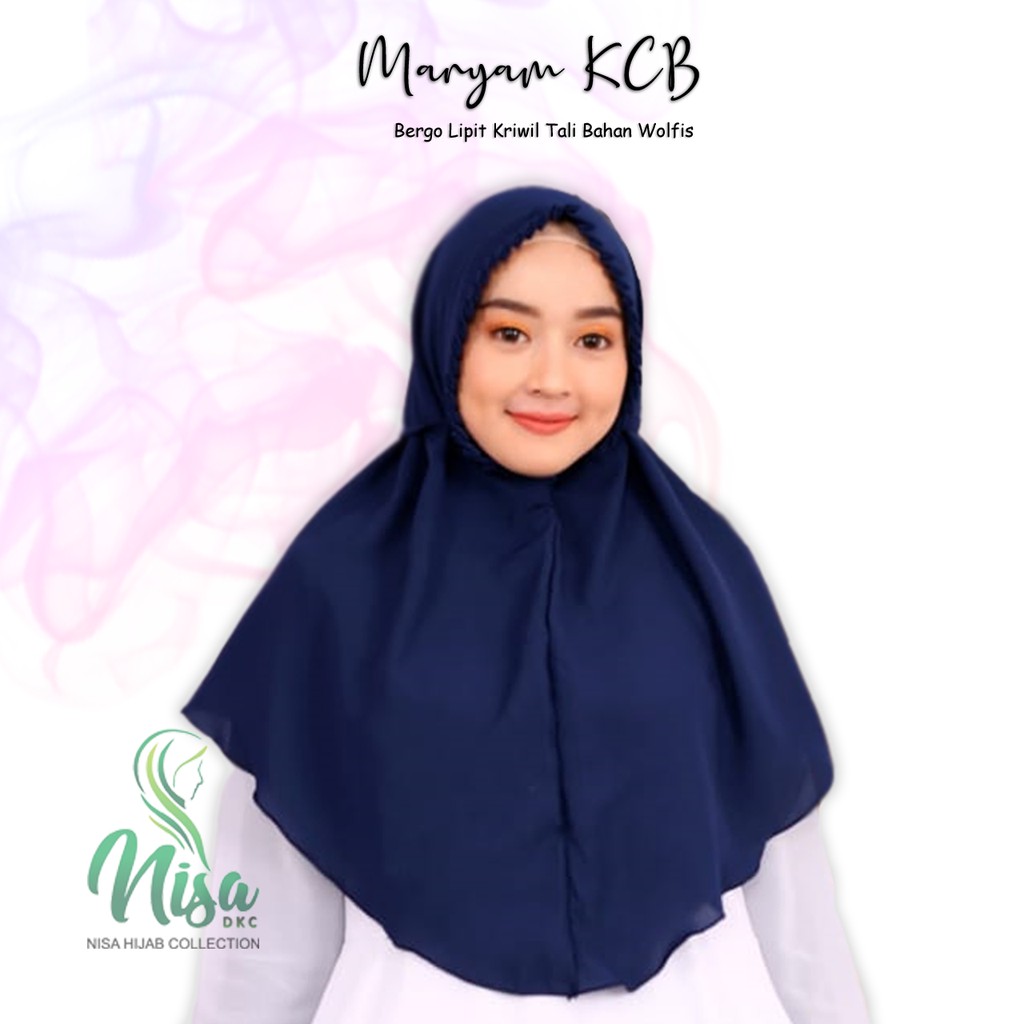 Jilbab KCB Simple Wolfis Bergo Maryam Kriwil Lipit