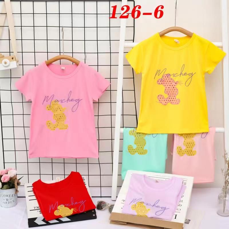 4-10 Tahun Kaos Anak Cewe IMPORT LENGAN PENDEK | Kaos Anak Import Premium