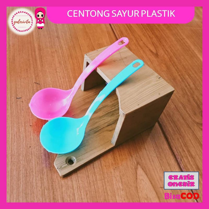 Irus Sayur Pendek Plastik/Sendok Sayur Plastik/Sendok Centong Sayur/Irus Plastik Pendek WarnaA375