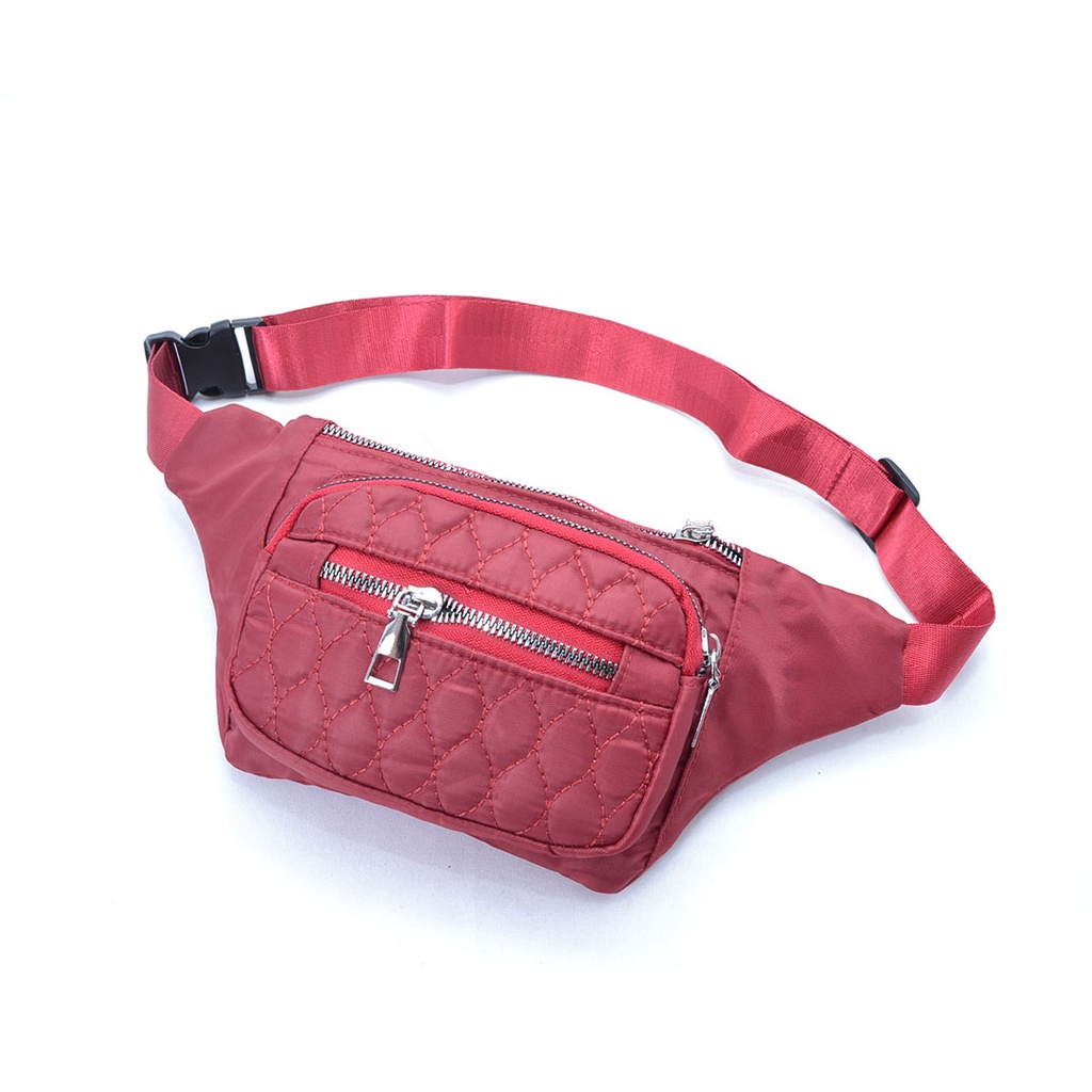 Tas Wanita Import Pinggang Slingbag Waist Bag Bahan Parasut Motif Embos Kualitas Super 025