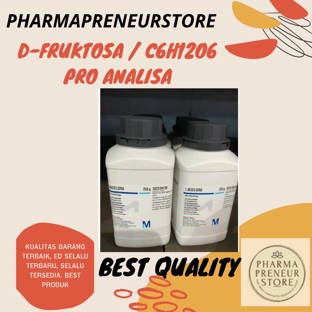 D - FRUCTOSE / D - FRUKTOSA PRO ANALISA 50 DAN 100 GRAM MERCK BEST QUALITY