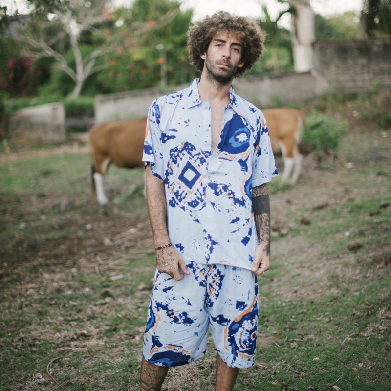 Setelan piyama tie dye pria pakaian tidur pria pajamas cowok tiedye set pria