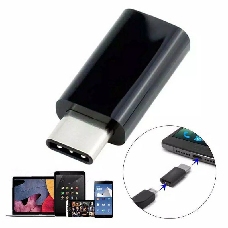 Konektor Micro USB Sambungan ke colokan type C Adepter tipe C Converter USB C