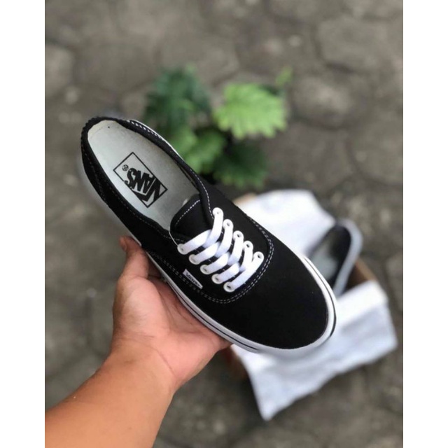 [BISA COD] VANS AUTHENTIC CLASSIC BLACKSHITE KUALITAS IMPORT