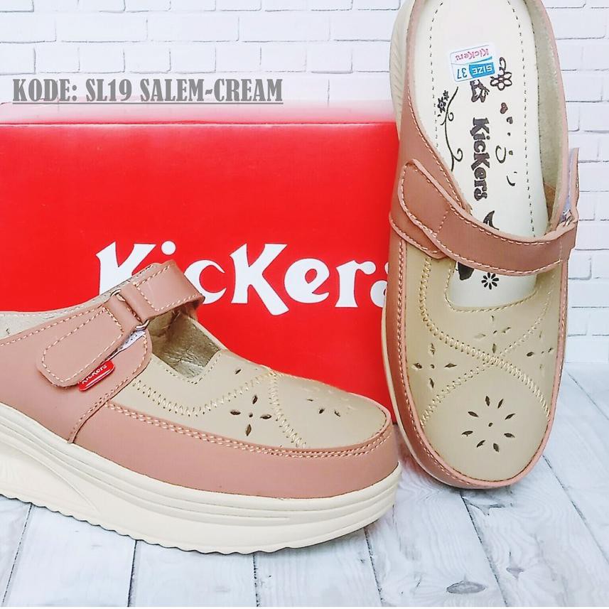 ❤Ready❤ SANDAL WEDGES WANITA  KICKERS KODE SL19 MURAH HARGA GROSIR ✦