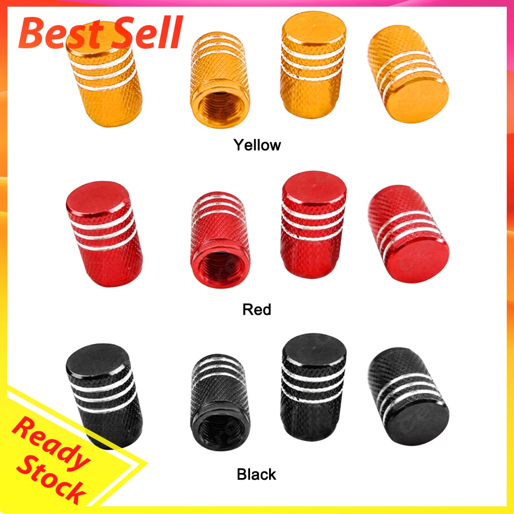 4pcs/set Aluminum Alloy Bicycle Moto Car Tires Valves Cover Caps Anti-Dust