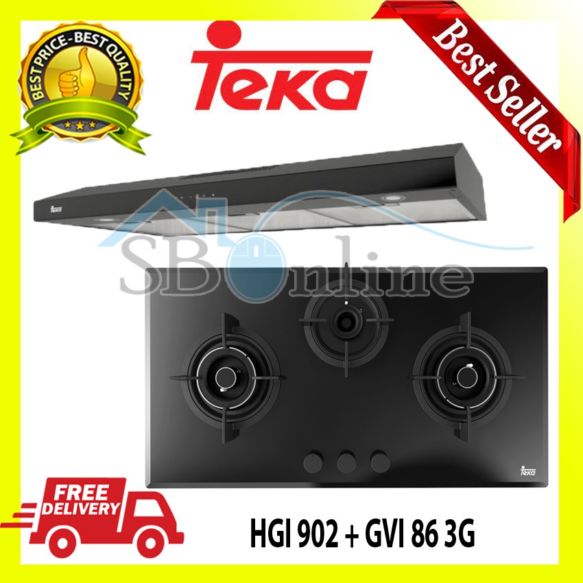 PAKET KOMPOR TANAM + COOKER HOOD TEKA - GVI 86 3G + HGI 902