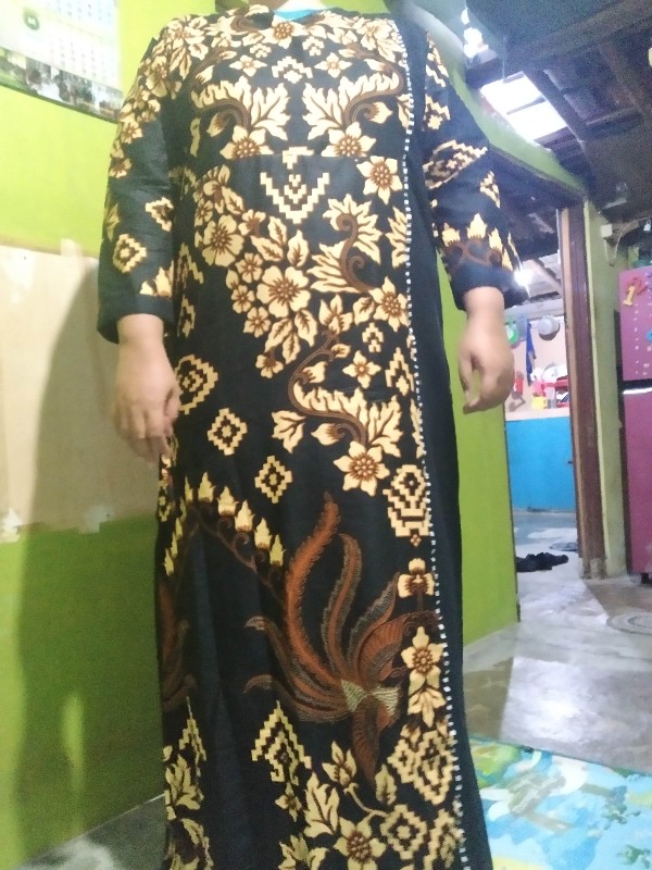 Ms Gamis Batik Sriwedari|manggar|padi Macam Mt Maxi Jumbo Bumil/busui Katun Sogan Allsize Ld104-120