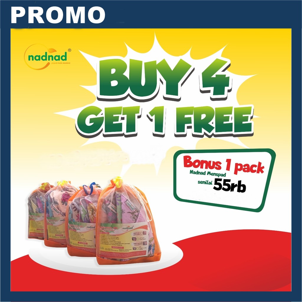 PROMO MENSPAD NADNAD  BELI 4 GRATIS 1 PEMBALUT KAIN CUCI ULANG BAHAN HALUS BISA COD