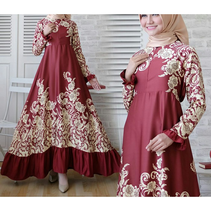 GAMIS SYARI ANNAJAH CAPUCCINO 900GR 110 140 ALLSIZE GAMIS SYARI BUSUI CADAR CREPE HQ POLOS MURAH I.