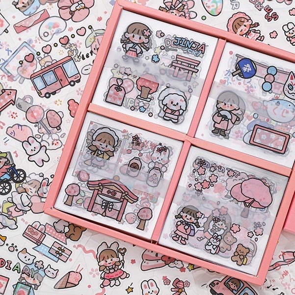 

[Selcyshine] Sticker Deco PVC Waterproof Transparan (ISI 10) / Sticker Jurnaling / Sticker Botol Tahan Air