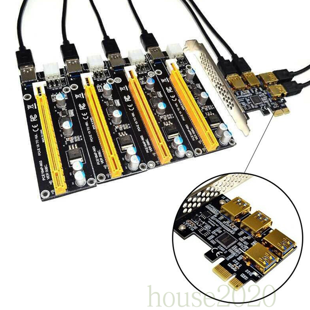 Pci-E Kartu Ekspansi Pci-E Ke Usb 1 Ke 4 Dengan 4 Usb 3.0