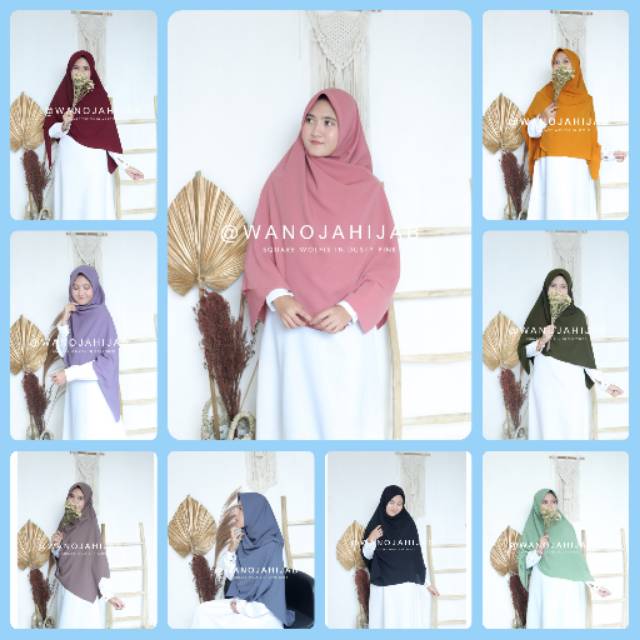 Khimar Segiempat by Wanoja/ Khimar Wolvis/Khimar Jumbo/khimar adem/Khimar Wanoja/Wanoja Hijab
