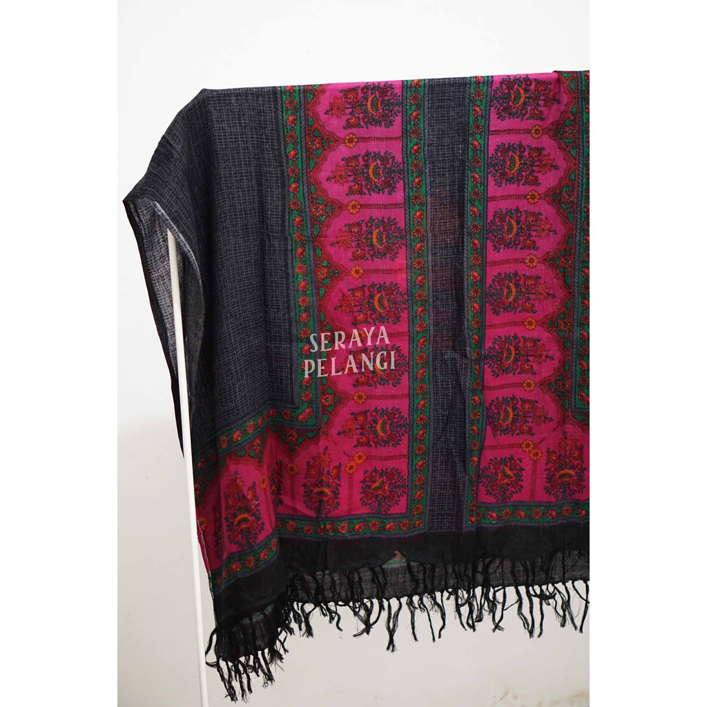 Pashmina Cashmere Motif Bunga/Ornamen | Selendang | Scarf | Syal | Shawl | Pasmina | Souvenir | Hadiah Ulang Tahun | Birthday Gift | Aksesoris Fashion Wanita | Premium Import Quality | Grosir Murah