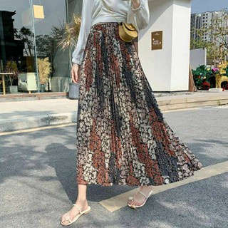 Rok Plisket Premium - rok panjang Rok Plisket Bunga Import | RISYA SKIRT IMPORT