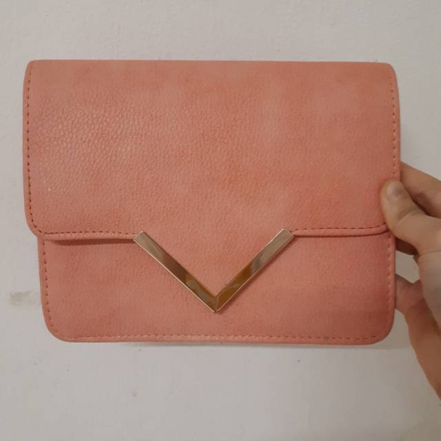 Tas Pink Peach Pouch Import Merk Primark Atmosphere