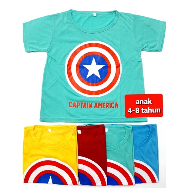 Kaos Anak laki laki 4 - 8 tahun oblong pakaian atasan baju cowok murah captain grosir