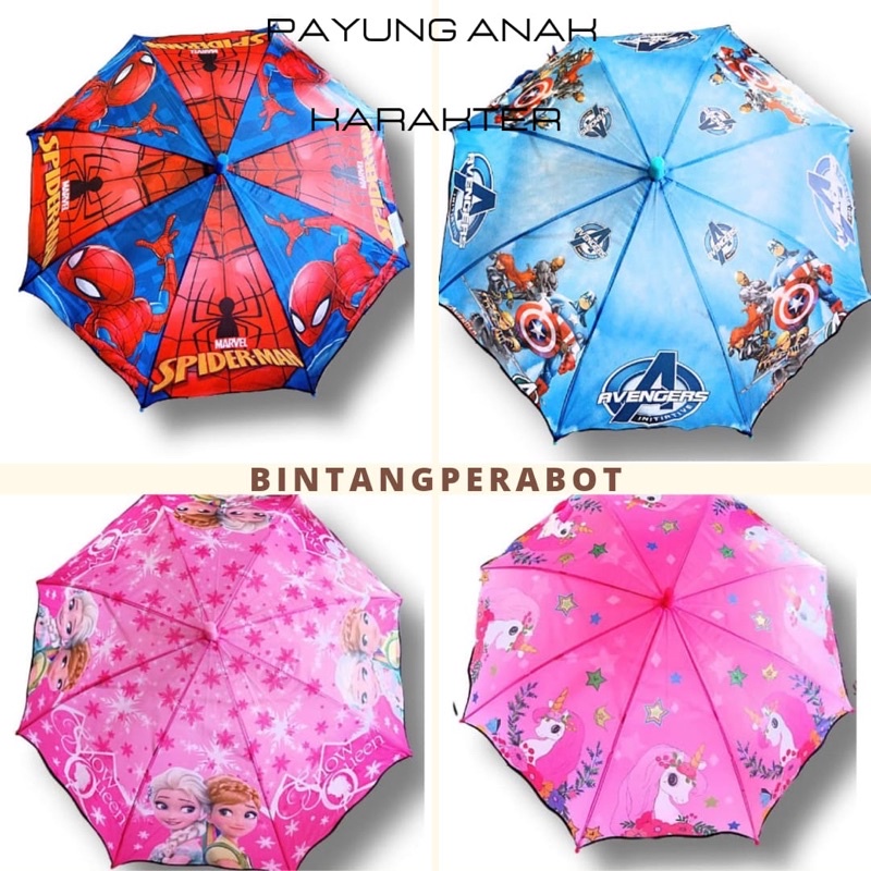 Payung Anak Karakter Full Print / Payung Anak Karakter 4 Sisi / Payung Anak Karakter PVC / Payung An