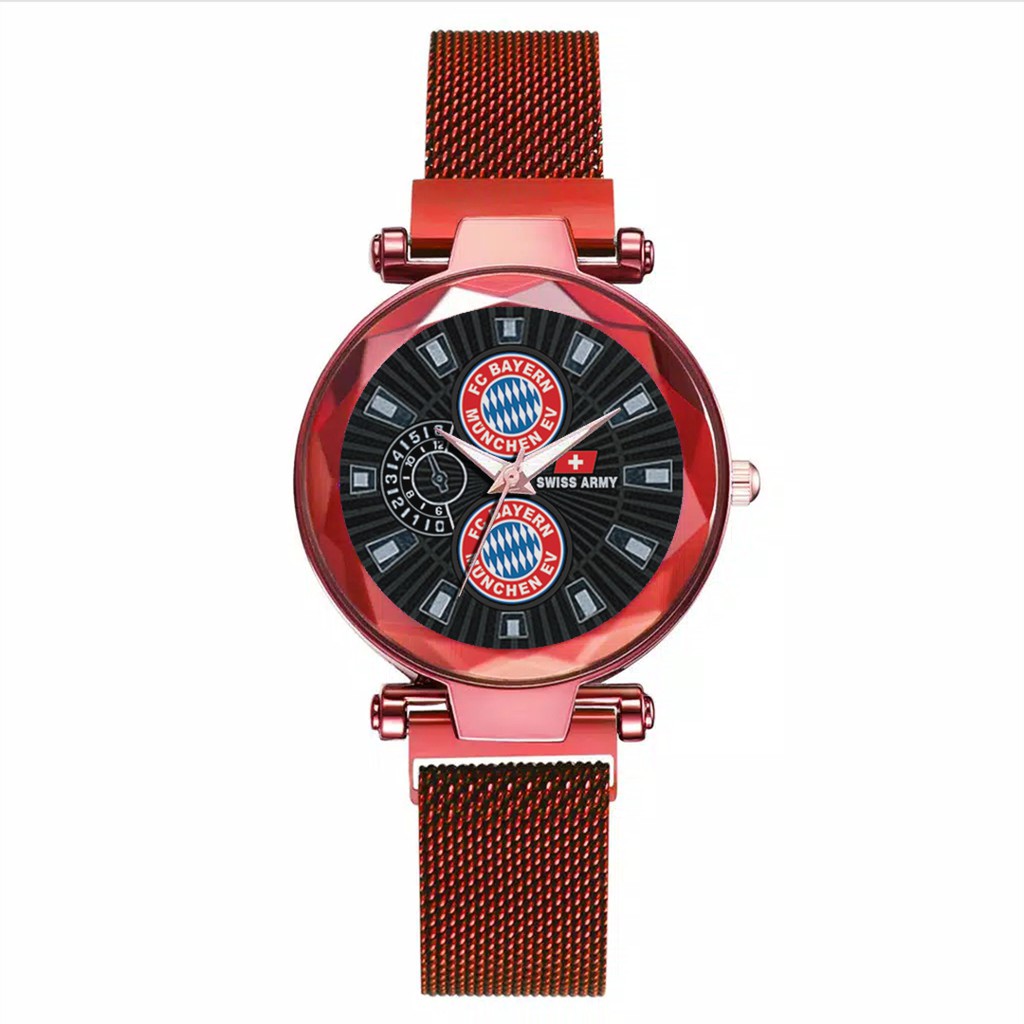 Jam Tangan Wanita Custom - BAYERN MUCHEN FC Hollywood Free Box &amp; Batre Cadangan